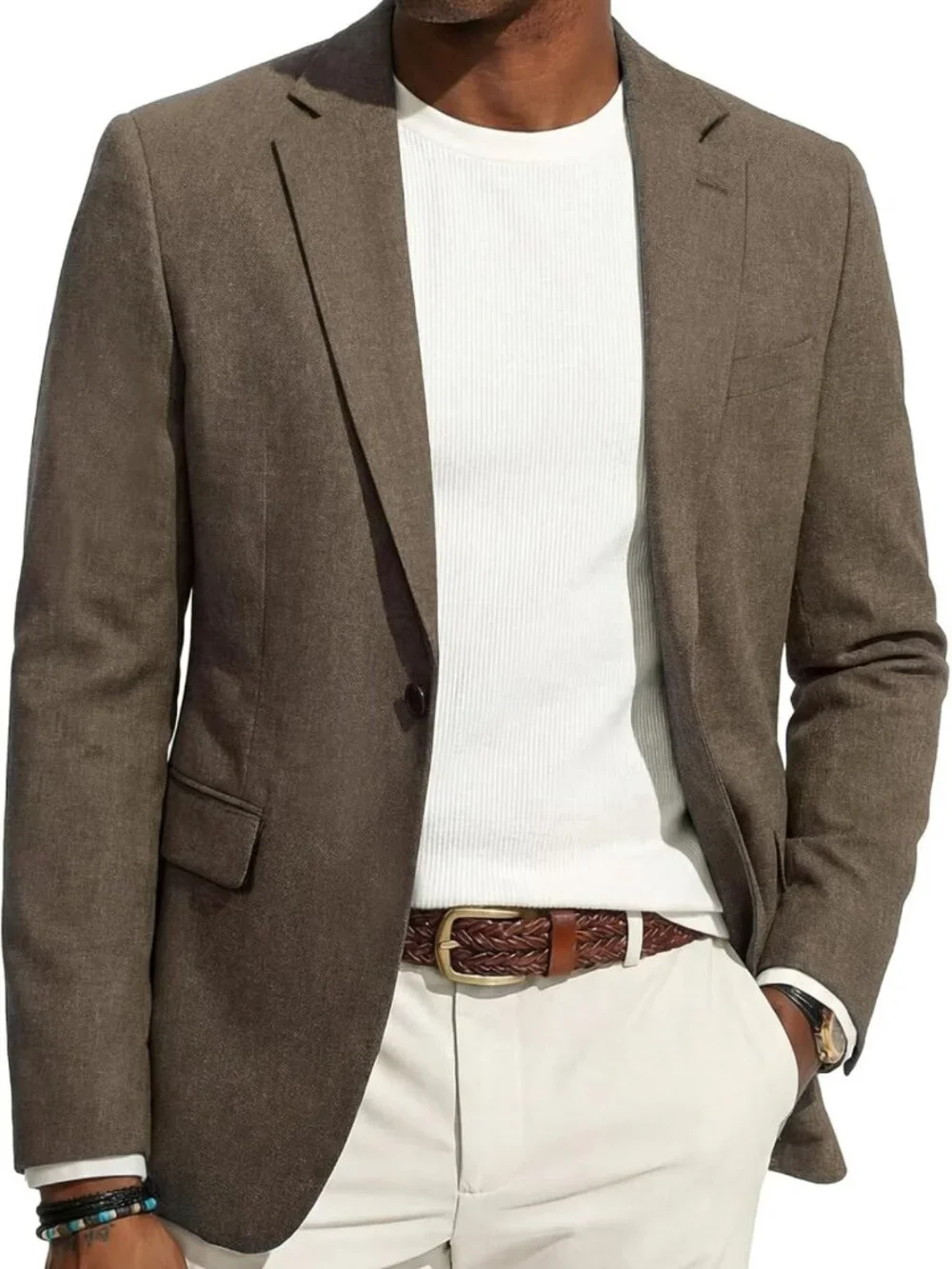 Lightweight Casual Blazer for Men | One Button Sport Coat | Stylish Business